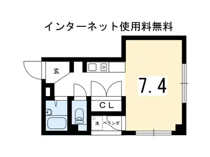 シェモアII(1K/5階)の間取り写真