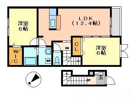 ファミールハイム(2SLDK/2階)の間取り写真