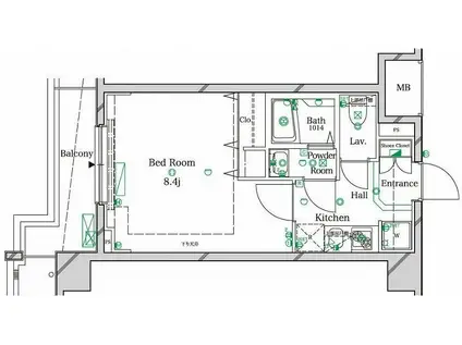 ラフィスタ武蔵関(1K/7階)の間取り写真