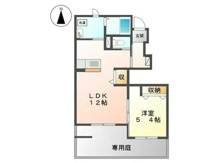 プルメリア加納(1LDK/1階)の間取り写真