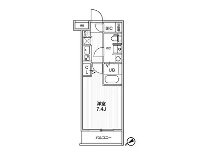 ジェノヴィア京成立石IVスカイガーデン(1K/5階)の間取り写真