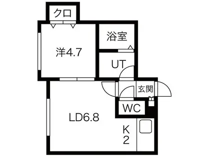 ハイマット(1LDK/3階)の間取り写真