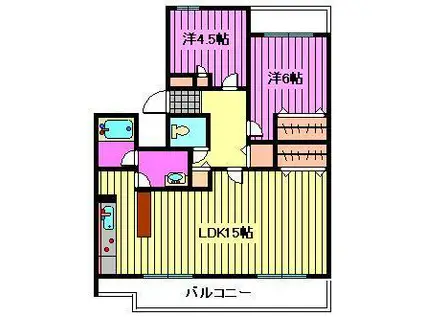 セレーノ大宮D棟(2LDK/3階)の間取り写真