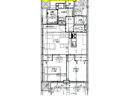 さくらHILLS ROKUBAN PLATINUM RESIDENCE(2LDK/11階)の間取り写真