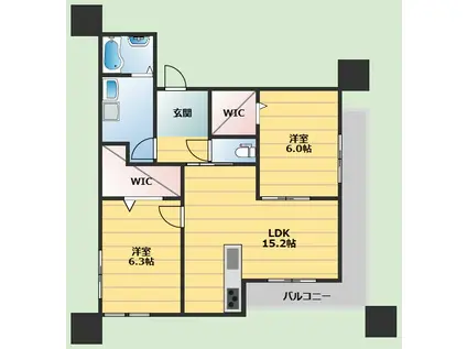 D-RESIDENCE服部本町(2LDK/3階)の間取り写真