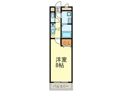 ビエラコート大橋(1K/2階)の間取り写真