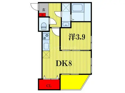 CONNECT PARK HILLS千葉中央(1DK/2階)の間取り写真