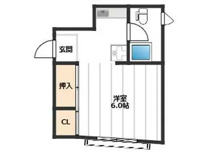 ベルウッド(1K/2階)の間取り写真