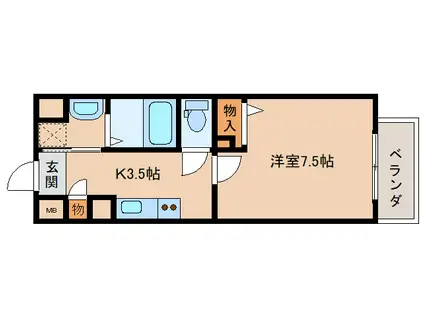 シリウス(1K/3階)の間取り写真