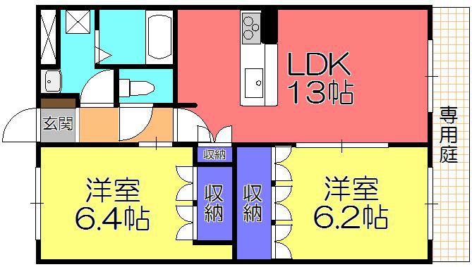 IZUMI(2LDK/1階)の間取り写真