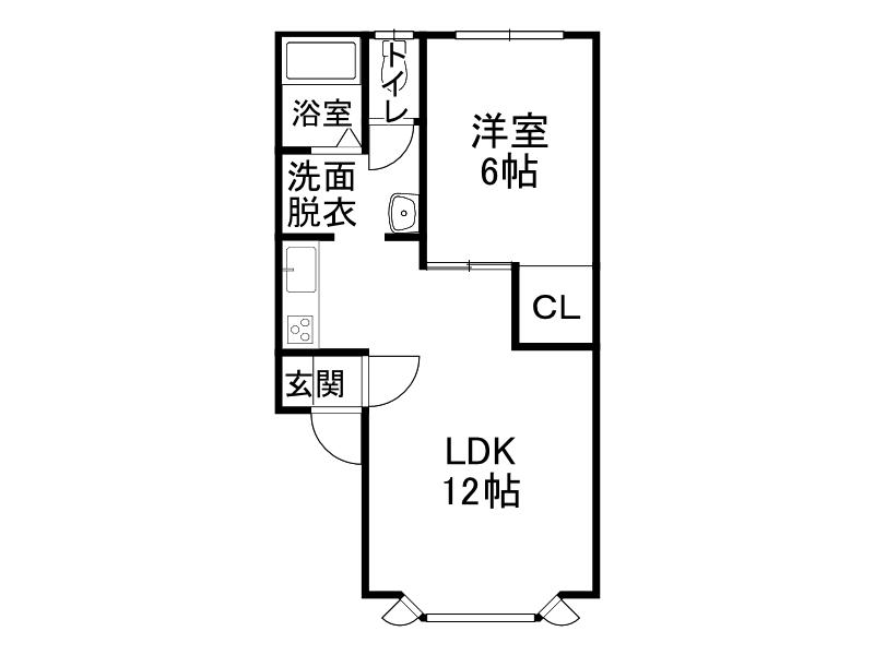 ヴィラやまなみ(1LDK/2階)の間取り写真