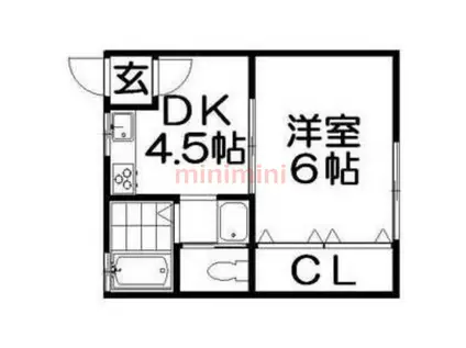 RENOVATION MIURA(1DK/2階)の間取り写真