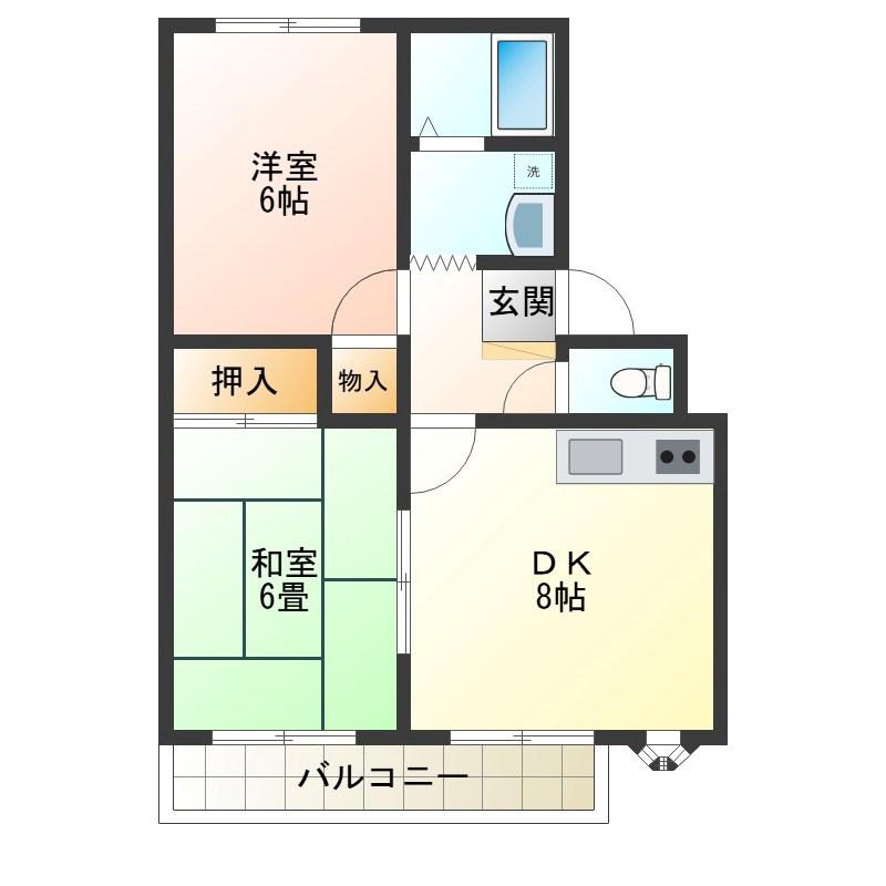 イースタンパレス(2DK/3階)の間取り写真