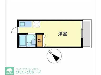 ハイムタチバナ(ワンルーム/2階)の間取り写真