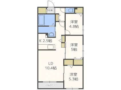 GRAND PLACE MIYANOSAWA(3LDK/4階)の間取り写真