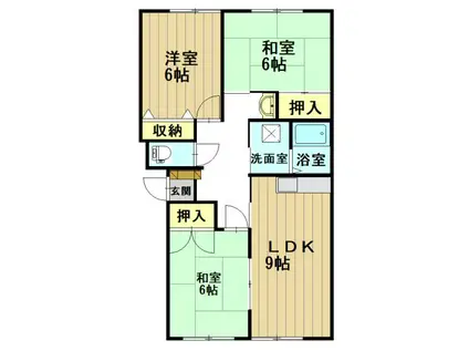 グランドハイム田町(3LDK/1階)の間取り写真