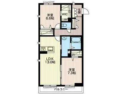 カナルグランデ スイート(2LDK/2階)の間取り写真