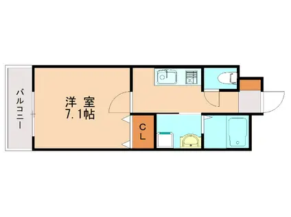 ARRIVE PALACE 元浜(1K/2階)の間取り写真