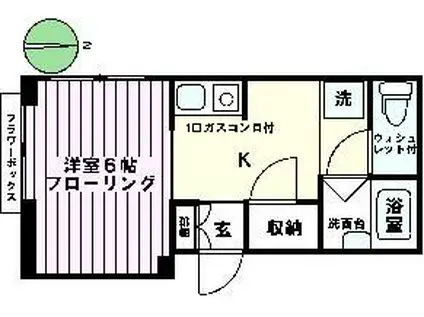 オークハウス757(1K/2階)の間取り写真