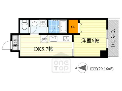 第8関根マンション(1DK/3階)の間取り写真