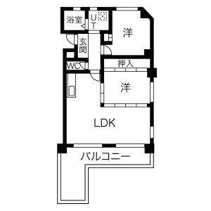 コスモハイツ(2LDK/2階)の間取り写真