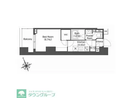 コンフォリア西荻窪(1K/8階)の間取り写真