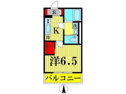 バウハウスメゾン(1K/3階)の間取り写真