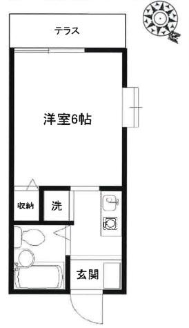 パナハイツ岡田(1K/1階)の間取り写真