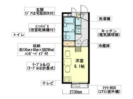レオパレスエクセル道場北(1K/1階)の間取り写真