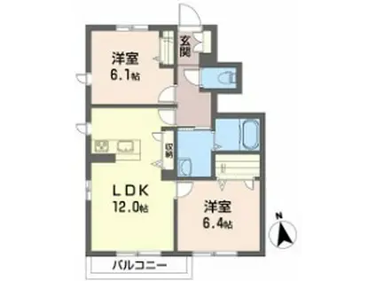 プリマベラ ルーチェ(2LDK/1階)の間取り写真