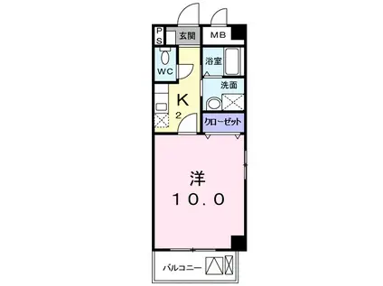 エス・ポ-ルト(1K/6階)の間取り写真