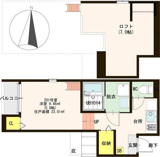 MAISONPLUM(1K/2階)の間取り写真