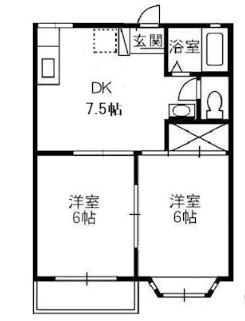 メゾンパーク旭A棟(2DK/1階)の間取り写真