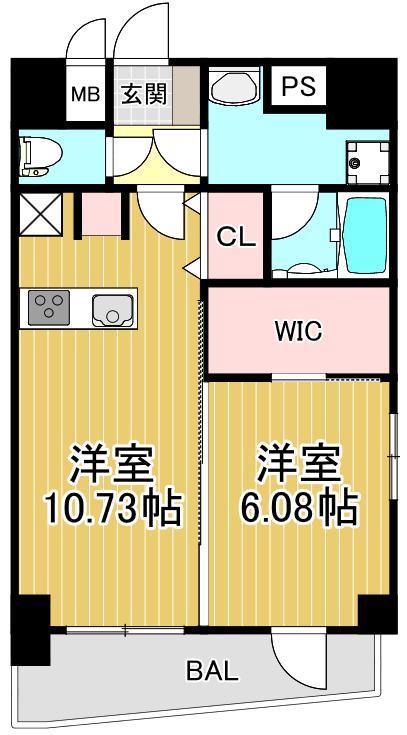 S-RESIDENCE千住大橋(1LDK/3階)の間取り写真