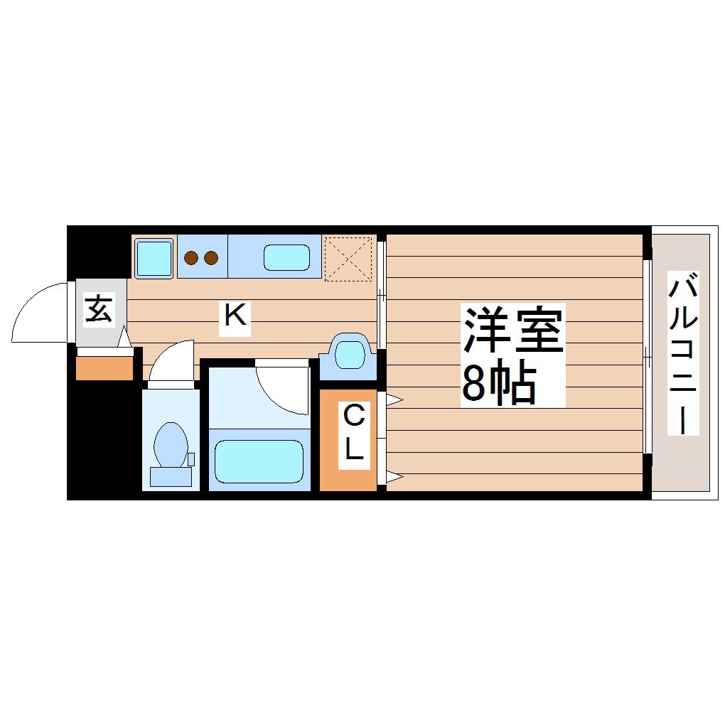 プランドビル本町(1K/9階)の間取り写真