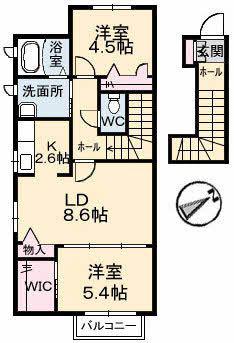 バレモレラ(2LDK/2階)の間取り写真