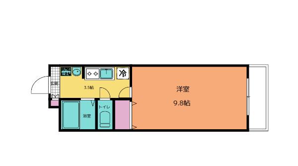 アルバ市名坂(1K/1階)の間取り写真