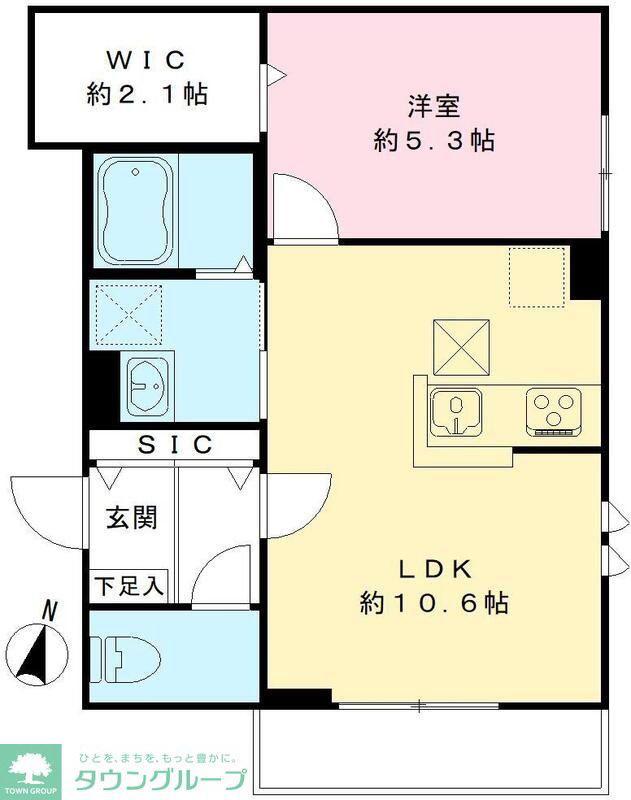 グランドシャトー成城(1LDK/1階)の間取り写真