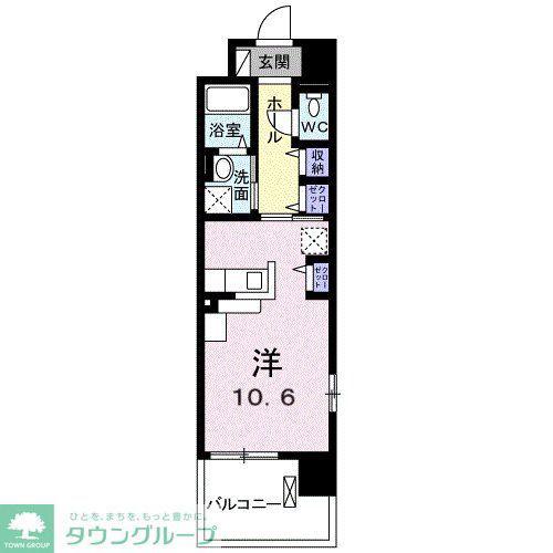 エストラット狭山(ワンルーム/6階)の間取り写真