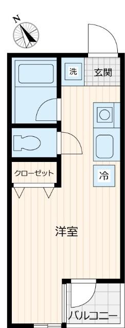 本牧L2ビル(ワンルーム/2階)の間取り写真
