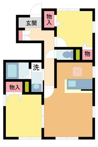 プリマヴェーラ(2LDK/1階)の間取り写真