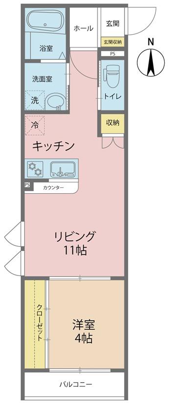 エミネンスAWARA(1LDK/2階)の間取り写真