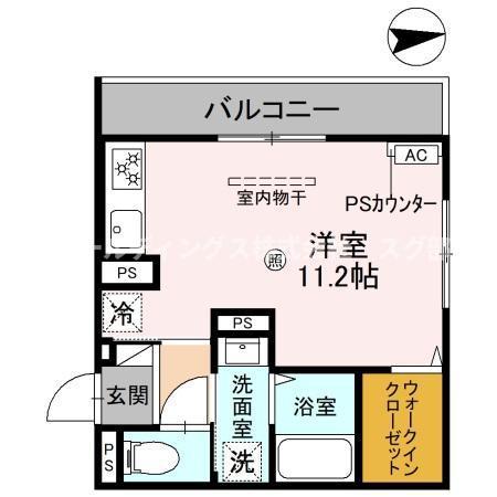SINSERITE(ワンルーム/2階)の間取り写真