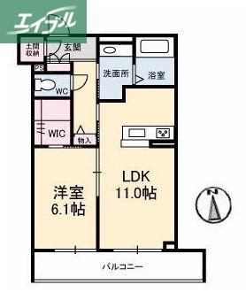 グランフォーレ中井(1LDK/2階)の間取り写真