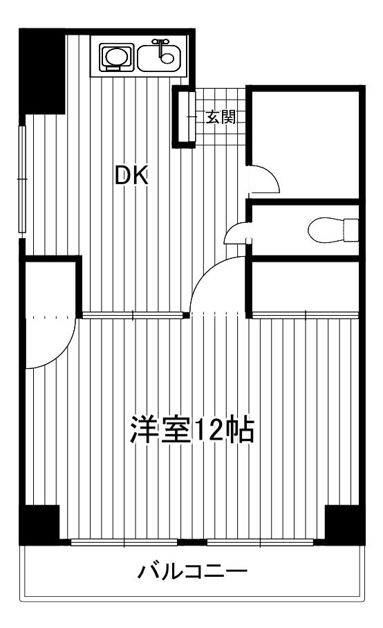 第一大越ビル(1DK/6階)の間取り写真