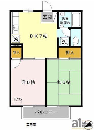 コーポしらさぎ(2DK/1階)の間取り写真