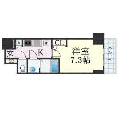 エスリード上前津セレーノ(1K/7階)の間取り写真