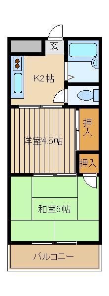クレールマンション(2K/3階)の間取り写真
