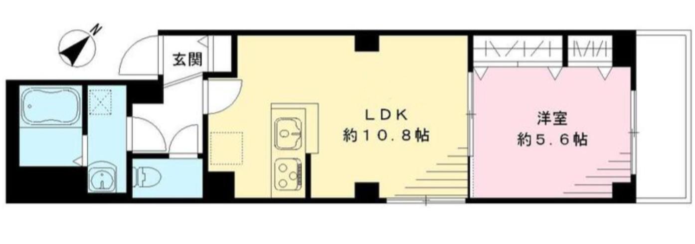 セントラルビューはなぶさ(1LDK/2階)の間取り写真