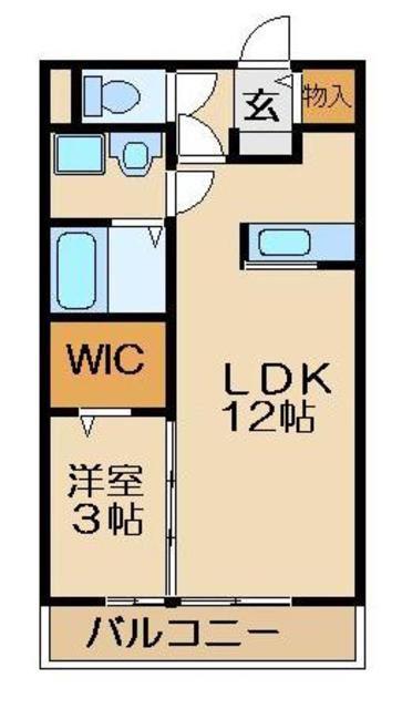 ディアコート(1LDK/3階)の間取り写真